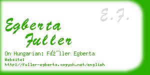 egberta fuller business card